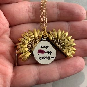 ✨NEW✨GOLD Keep F*cking Going Sunflower Necklace!